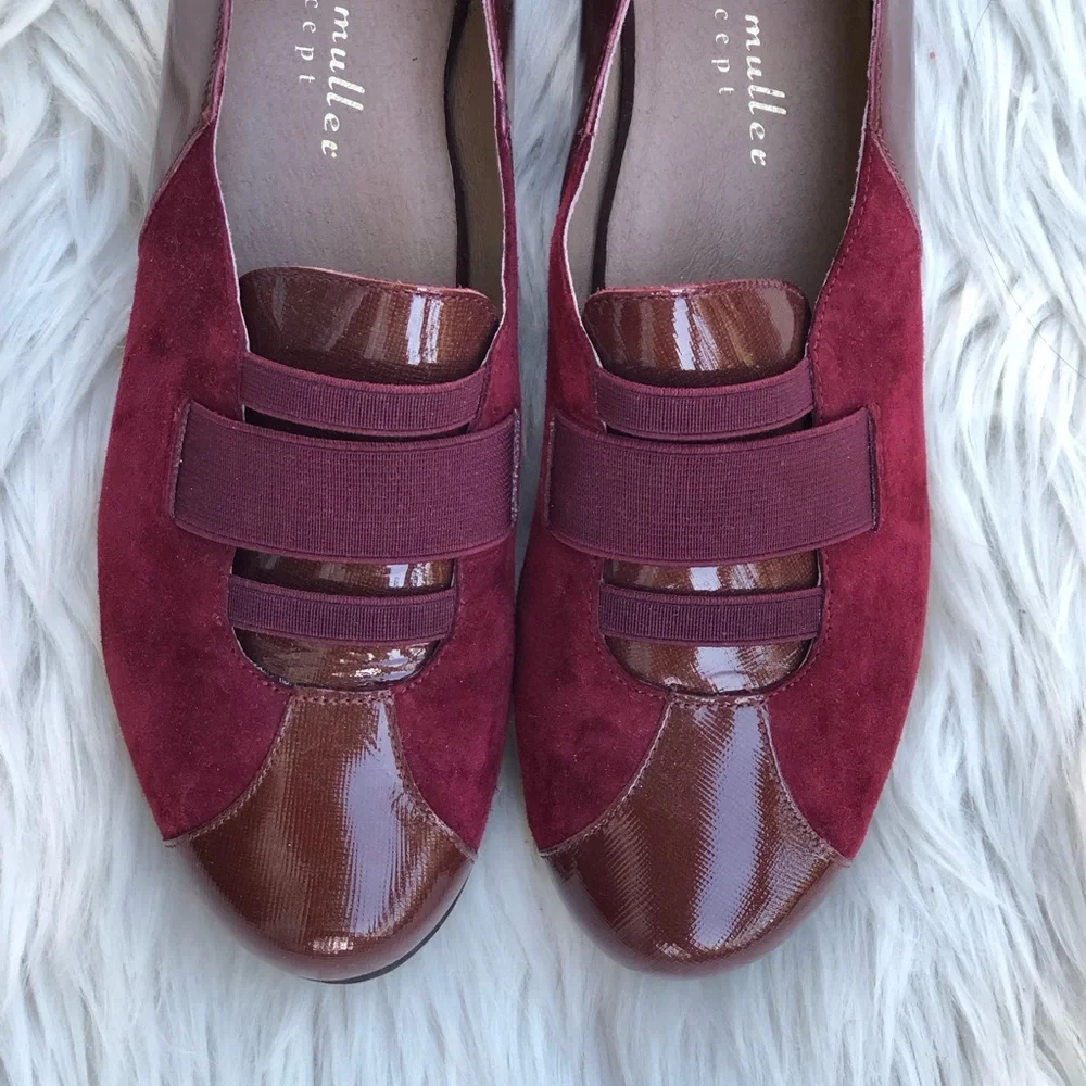 Bettye Muller Concept Taytum Leather Burgundy Oxford Burgundy Sneakers Shoes 9M